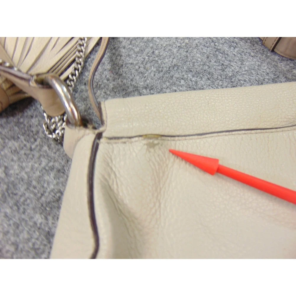 Michael Kors Bedford Flap Crossbody Bag Beige Pebbled Leather 30T6TE2M3L‎ Tassel
